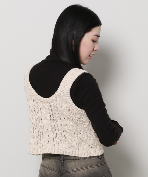 3.3 Field Trip （3.3フィールドトリップ）の「3.3 Field Trip／ニットベスト 2991077（ベスト・レディース・アイボリー/ブラック・FREE）」の7枚目の写真