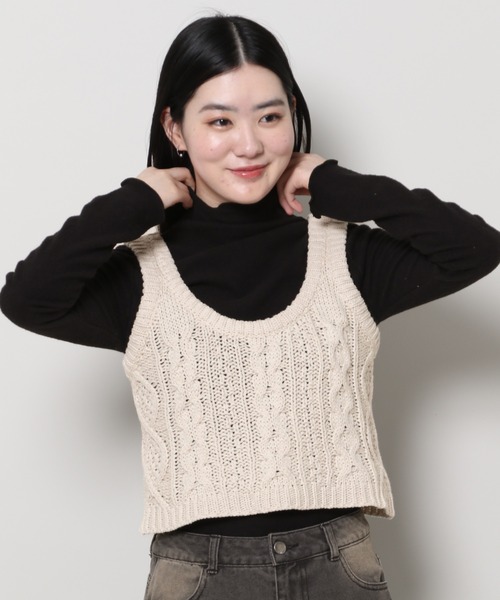 3.3 Field Trip （3.3フィールドトリップ）の「3.3 Field Trip／ニットベスト 2991077（ベスト・レディース・アイボリー/ブラック・FREE）」の6枚目の写真