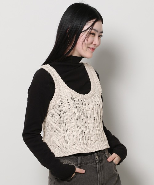 3.3 Field Trip （3.3フィールドトリップ）の「3.3 Field Trip／ニットベスト 2991077（ベスト・レディース・アイボリー/ブラック・FREE）」の8枚目の写真