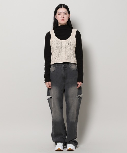 3.3 Field Trip （3.3フィールドトリップ）の「3.3 Field Trip／ニットベスト 2991077（ベスト・レディース・アイボリー/ブラック・FREE）」の9枚目の写真