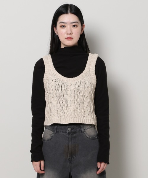 3.3 Field Trip （3.3フィールドトリップ）の「3.3 Field Trip／ニットベスト 2991077（ベスト・レディース・アイボリー/ブラック・FREE）」の10枚目の写真