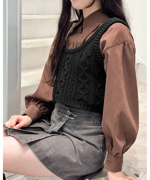 3.3 Field Trip （3.3フィールドトリップ）の「3.3 Field Trip／ニットベスト 2991077（ベスト・レディース・アイボリー/ブラック・FREE）」の21枚目の写真