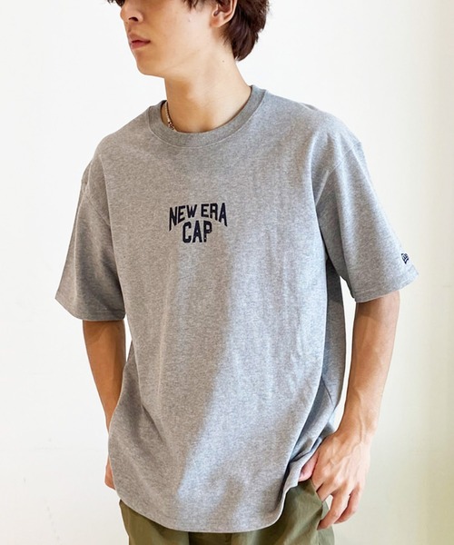NEW ERA(ニューエラ)の「NEW ERA/ニューエラ 半袖Tシャツ ヘビーウェイト ブランドロゴ 14121876/14121877/14121878(Tシャツ/カットソー・メンズ・グレイッシュベージュ/ブラック/ヘザーグレー・M/L/XL/2XL)」の1枚目の写真