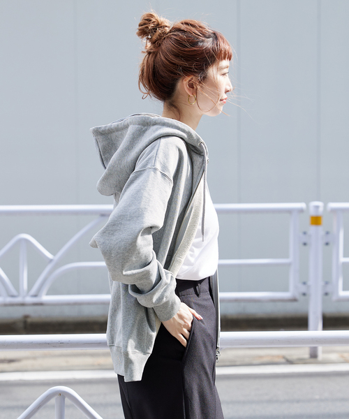 【極美品】MORABITO BLANC パーカー　フーディ　ベージュ　ロゴ シックスディーブ ミラノリブ ニット パーカー カーディガン フーディ