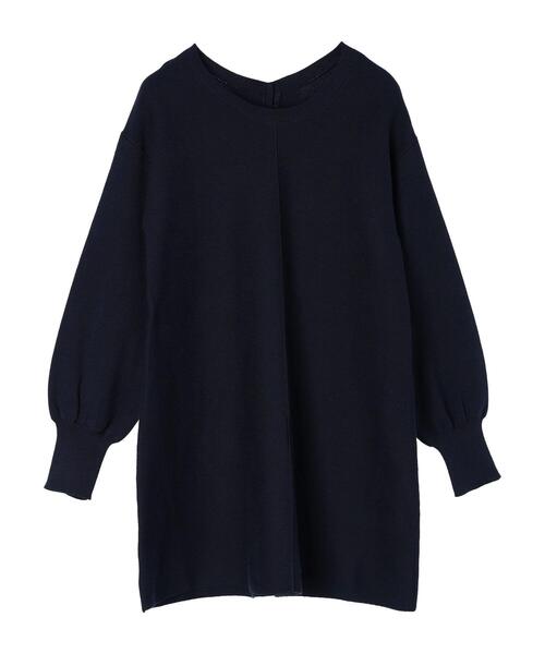 セール】2WAYバックボタンフレアニットチュニック（チュニック