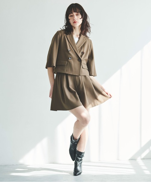 31 Sons de mode（トランテアン　ソン　ドゥ　モード）の「麻調合繊テーラードジャケット（テーラードジャケット・レディース・ベージュ/ブラウン・36）」の13枚目の写真