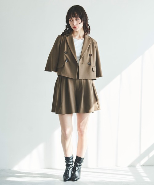 31 Sons de mode（トランテアン　ソン　ドゥ　モード）の「麻調合繊テーラードジャケット（テーラードジャケット・レディース・ベージュ/ブラウン・36）」の14枚目の写真