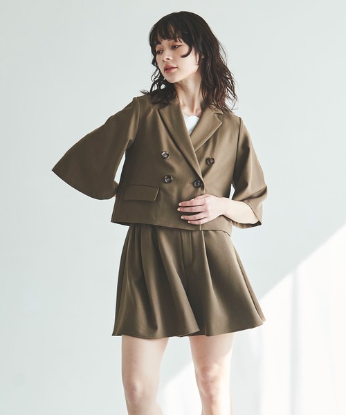 31 Sons de mode（トランテアン　ソン　ドゥ　モード）の「麻調合繊テーラードジャケット（テーラードジャケット・レディース・ベージュ/ブラウン・36）」の19枚目の写真