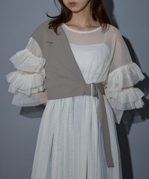 【MAISON BREEZE reveur】アシンメトリーワンショルダーショートベスト trc