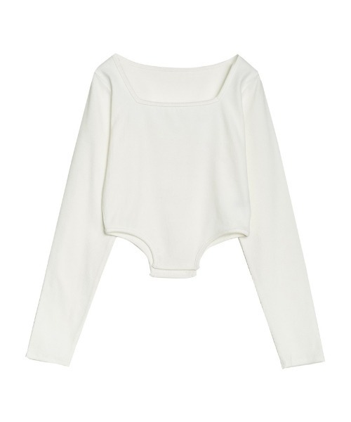 Re:EDIT（リエディ）の「[2024SS COLLECTION]ストレッチリブハイレグトップス（Tシャツ/カットソー・レディース・ホワイト/ブラック/グレー・MEDIUM/LARGE）」の19枚目の写真