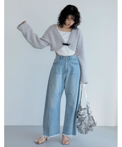 Re:EDIT（リエディ）の「[2024SS COLLECTION]ストレッチリブハイレグトップス（Tシャツ/カットソー・レディース・ホワイト/ブラック/グレー・MEDIUM/LARGE）」の10枚目の写真