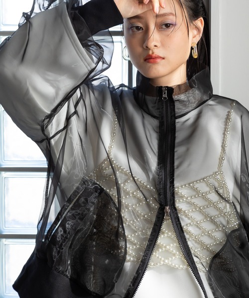 bohmal（ボマール）の「パールメッシュビスチェ（キャミソール・レディース・ホワイト/アイボリー・FREE）」の9枚目の写真