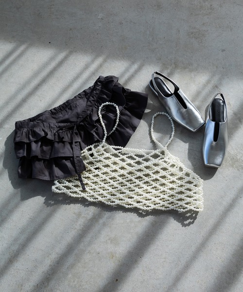 bohmal（ボマール）の「パールメッシュビスチェ（キャミソール・レディース・ホワイト/アイボリー・FREE）」の3枚目の写真