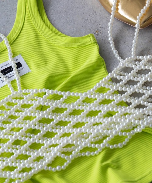 bohmal（ボマール）の「パールメッシュビスチェ（キャミソール・レディース・ホワイト/アイボリー・FREE）」の19枚目の写真