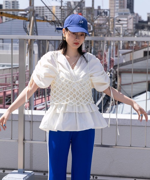 bohmal（ボマール）の「パールメッシュビスチェ（キャミソール・レディース・ホワイト/アイボリー・FREE）」の22枚目の写真