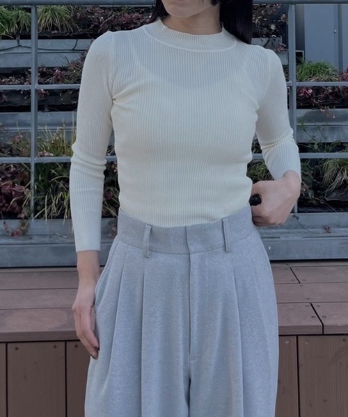 AMAIL(アマイル)の「Fashionable easy knit(ニット/セーター・レディース・ホワイト/ピンク/ブルー/グリーン・FREE)」の2枚目の写真