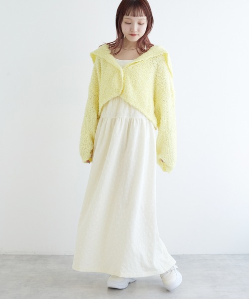 monoha ホワイト フラワーキャミワンピース コットンフラワーキャミワンピース(M NAVY): ワンピース｜URBAN