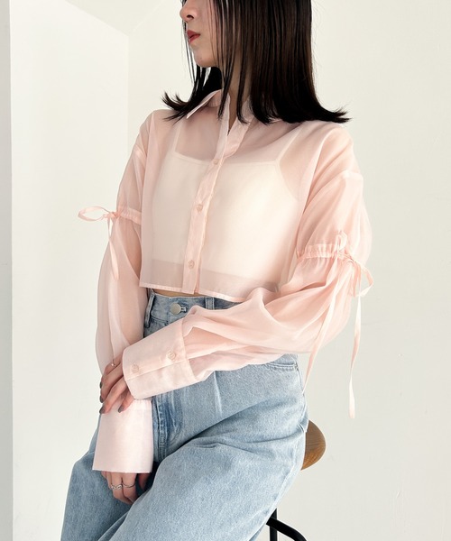 Cesar Boutique セザールブティック　ブラウス　シアー　シャツ Cesar Boutique セザールブティック ブラウス シアー シャツ