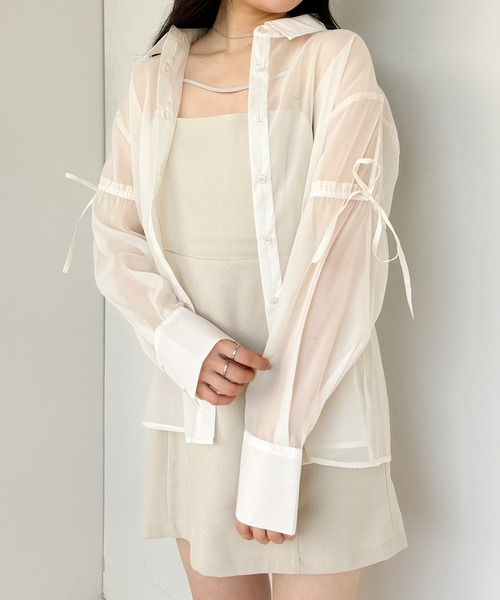 MAO1.3.4.5.6.11.13.16.17.24.12計11冊 Heather（ヘザー）の「袖リボンシアーシャツ 137977（シャツ