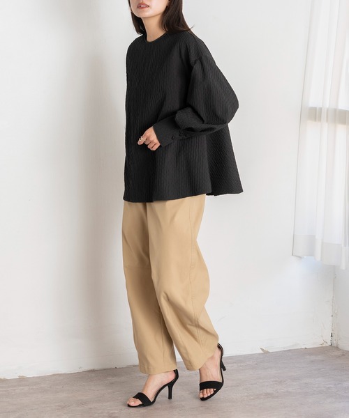 EUCLAID（エウクレイド）の「ポリツイルカーブパンツ（その他パンツ・レディース・ベージュ/オフホワイト/ネイビー・40/38/36）」の4枚目の写真