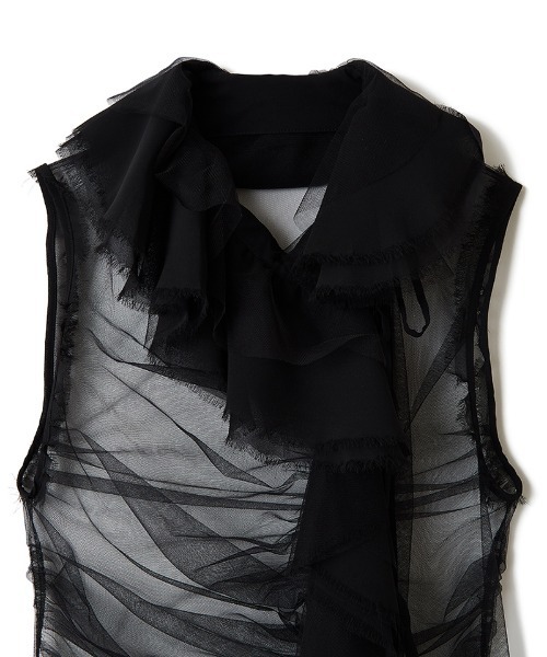 PERVERZE（パーバーズ）の「Ruffle Gilet（タンクトップ・レディース・ブラック・ONE SIZE）」の2枚目の写真
