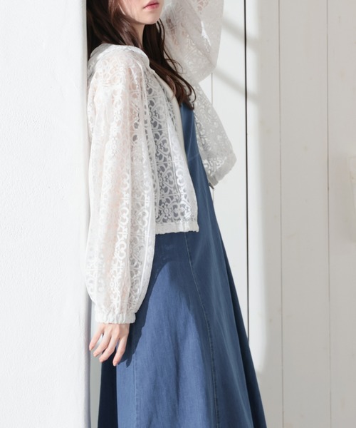 Honeys(ハニーズ)の「レースパーカー(パーカー・レディース・アイボリー/ブラック/ホワイト・LL/S/M/L)」の7枚目の写真