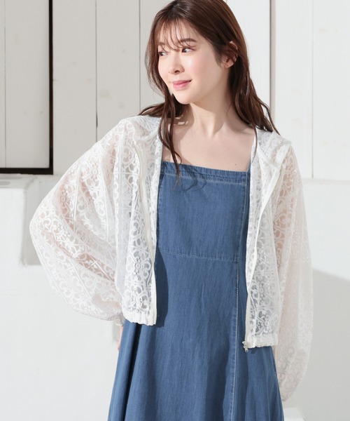 Honeys(ハニーズ)の「レースパーカー(パーカー・レディース・アイボリー/ブラック/ホワイト・LL/S/M/L)」の8枚目の写真