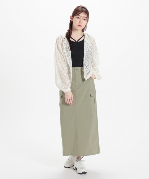 Honeys(ハニーズ)の「レースパーカー(パーカー・レディース・アイボリー/ブラック/ホワイト・LL/S/M/L)」の11枚目の写真