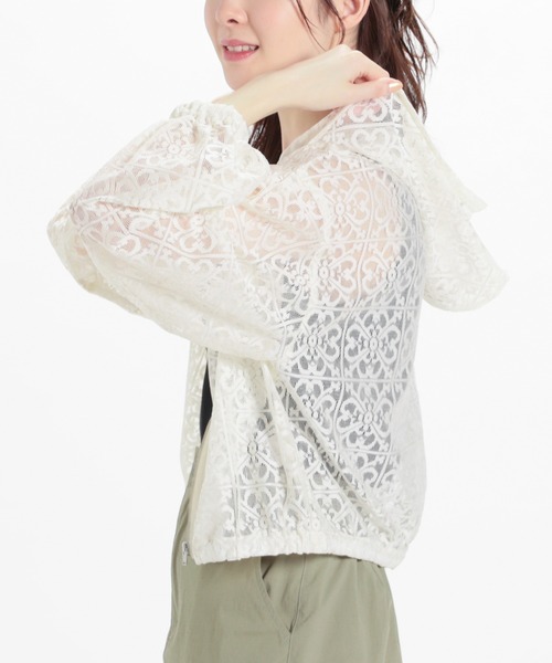 Honeys(ハニーズ)の「レースパーカー(パーカー・レディース・アイボリー/ブラック/ホワイト・LL/S/M/L)」の12枚目の写真