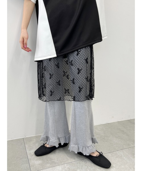 WC（ダブル シー）の「リボンシアースカート（スカート・レディース・ブラック/ホワイト・FREE）」の13枚目の写真