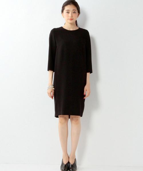 UNITED ARROWS(ユナイテッドアローズ)の「<FLICKA(フリッカ)>7分袖 ワンピース(ワンピース・レディース・ブラック・0/1)」の3枚目の写真