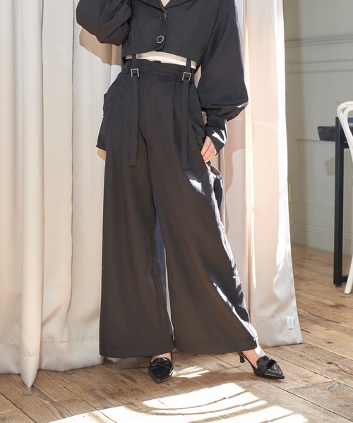 ANDGEEBEE(アンジービー)の「カットアウトワイドパンツ(その他パンツ・レディース・ブラック/アッシュブラウン・FREE)」の2枚目の写真