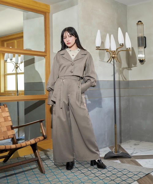 ANDGEEBEE(アンジービー)の「カットアウトワイドパンツ(その他パンツ・レディース・ブラック/アッシュブラウン・FREE)」の6枚目の写真