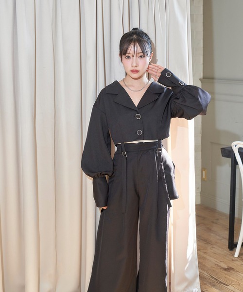 ANDGEEBEE(アンジービー)の「カットアウトワイドパンツ(その他パンツ・レディース・ブラック/アッシュブラウン・FREE)」の15枚目の写真