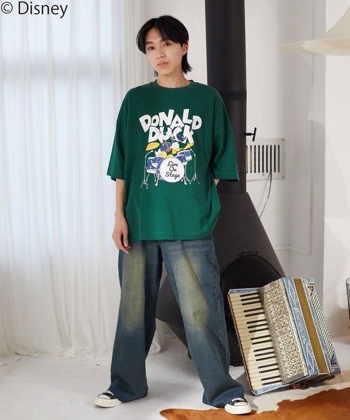 JUNRED(ジュンレッド)の「【 DISNEY / ディズニー 】ドナルドダック / ハーフスリーブTシャツ(Tシャツ/カットソー・メンズ・オフホワイト/グリーン・M/L)」の11枚目の写真