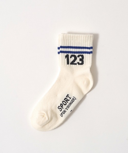 b・ROOM(ビールーム)の「123ラインクルーソックス(ソックス/靴下・キッズ・ブルー/ブラック/レッド/グリーン・MEDIUM/LARGE)」の4枚目の写真