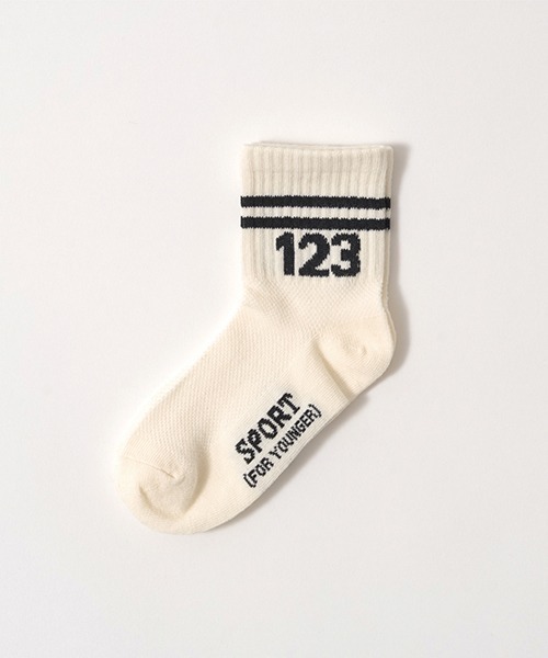 b・ROOM(ビールーム)の「123ラインクルーソックス(ソックス/靴下・キッズ・ブルー/ブラック/レッド/グリーン・MEDIUM/LARGE)」の2枚目の写真