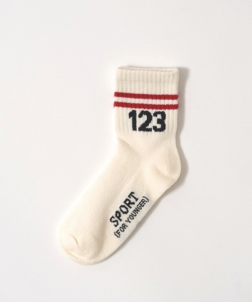 b・ROOM(ビールーム)の「123ラインクルーソックス(ソックス/靴下・キッズ・ブルー/ブラック/レッド/グリーン・MEDIUM/LARGE)」の8枚目の写真