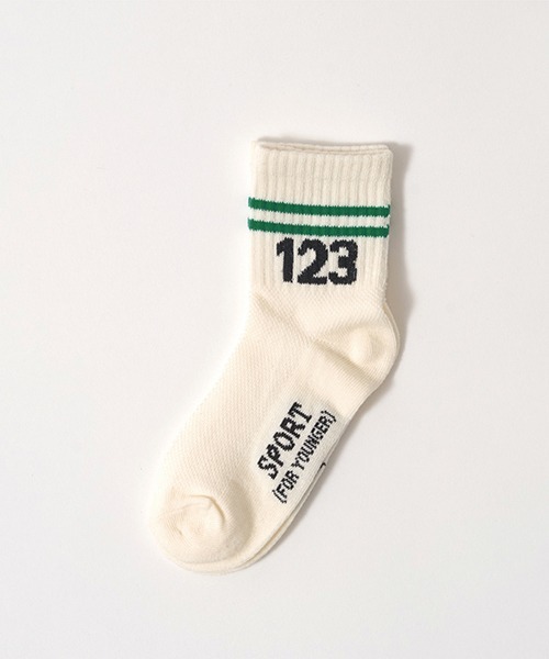 b・ROOM(ビールーム)の「123ラインクルーソックス(ソックス/靴下・キッズ・ブルー/ブラック/レッド/グリーン・MEDIUM/LARGE)」の9枚目の写真