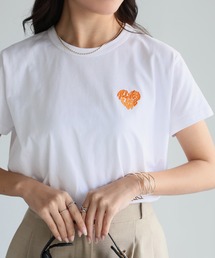 ハートロゴラメ刺繍コンパクトTシャツ