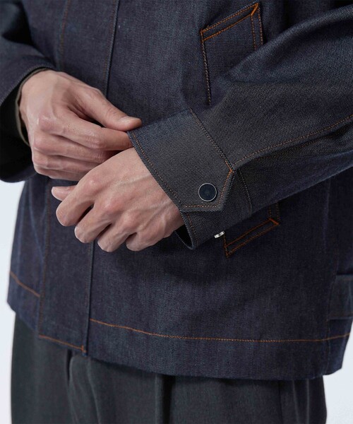 UNITED TOKYO(ユナイテッドトウキョウ)の「12oz スタンドデニムブルゾン(デニムジャケット・メンズ・ブラック/ネイビー・1/2)」の7枚目の写真