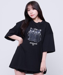 OY | 『OY/オーワイ』 TWIN BLACK CAT T/ツイン猫 Tシャツ(Tシャツ/カットソー)
