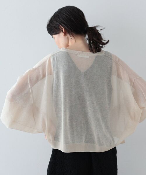 GALLEST（ギャレスト）の「◆クルーネックシアーカーディガン（カーディガン/ボレロ・レディース・ブラック/アイボリー/キャメル/スモーキーグリーン系・38）」の8枚目の写真