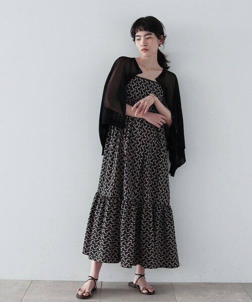 GALLEST（ギャレスト）の「◆クルーネックシアーカーディガン（カーディガン/ボレロ・レディース・ブラック/アイボリー/キャメル/スモーキーグリーン系・38）」の11枚目の写真