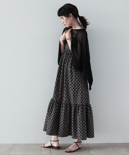 GALLEST（ギャレスト）の「◆クルーネックシアーカーディガン（カーディガン/ボレロ・レディース・ブラック/アイボリー/キャメル/スモーキーグリーン系・38）」の12枚目の写真