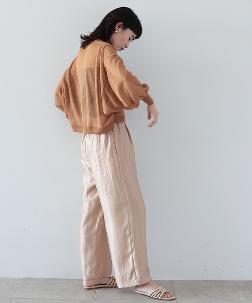 GALLEST（ギャレスト）の「◆クルーネックシアーカーディガン（カーディガン/ボレロ・レディース・ブラック/アイボリー/キャメル/スモーキーグリーン系・38）」の18枚目の写真