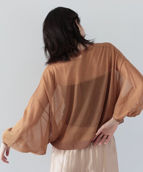 GALLEST（ギャレスト）の「◆クルーネックシアーカーディガン（カーディガン/ボレロ・レディース・ブラック/アイボリー/キャメル/スモーキーグリーン系・38）」の19枚目の写真