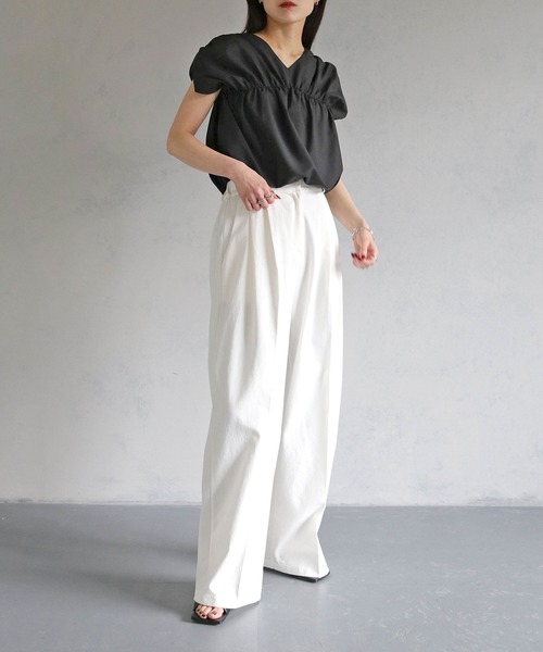 cheriella（シェリエラ）の「【cheriella】WEB限定コットンセンタープレスパンツ WEB LIMITED COTTON CENTER PRESS PANTS（スラックス・レディース・ブラック/アイボリー/ネイビー・FREE）」の22枚目の写真