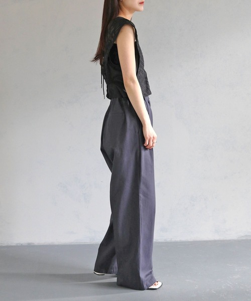 cheriella（シェリエラ）の「【cheriella】WEB限定コットンセンタープレスパンツ WEB LIMITED COTTON CENTER PRESS PANTS（スラックス・レディース・ブラック/アイボリー/ネイビー・FREE）」の9枚目の写真