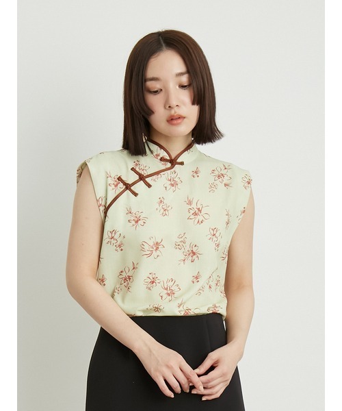 Lily Brown - Lily Brown  チャイナトップス LILY BROWN（リリーブラウン）の「刺繍チャイナトップス（シャツ